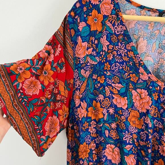 Pretty Garden Boho Hippie Flower Maxi Dress Size XL - Picture 8 of 11